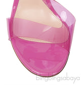 Fuchsia Metropolis PVC Slingback Sandals