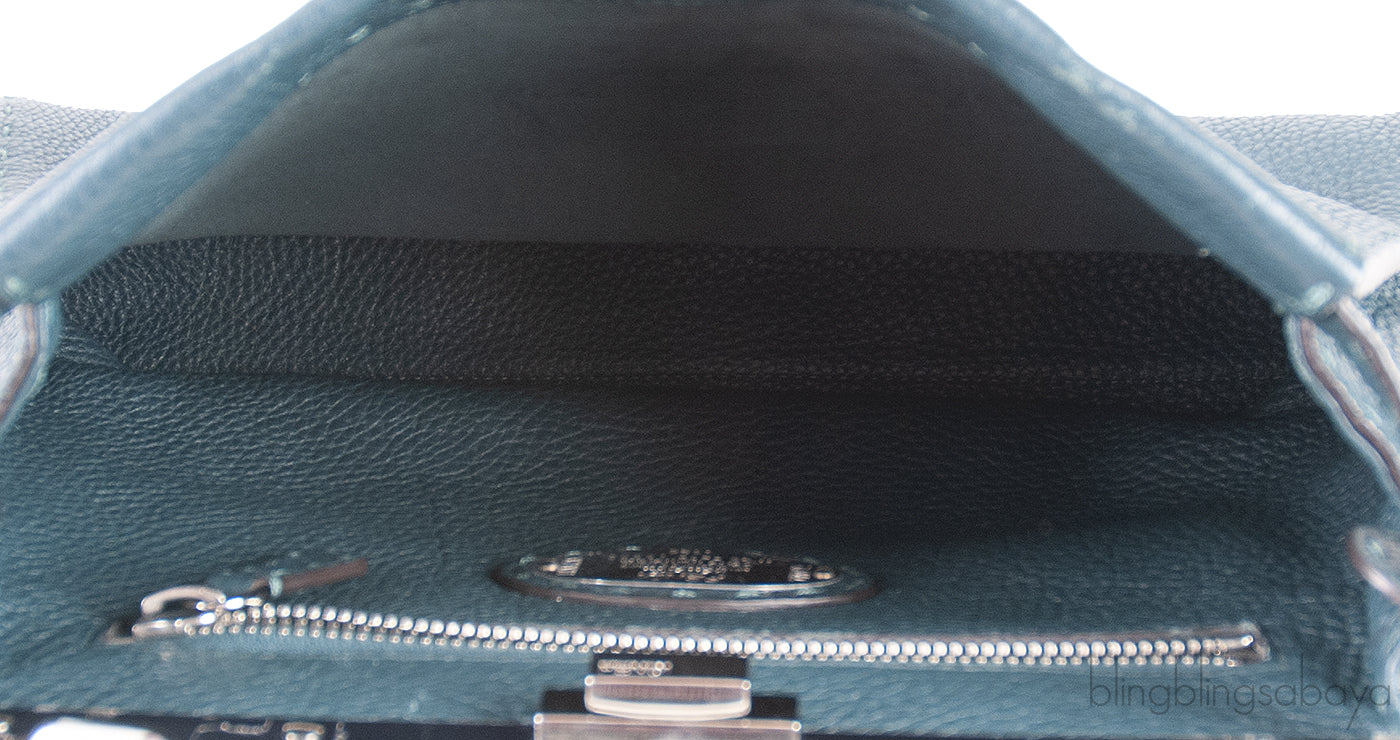 Fendi Selleria Peekaboo Dark Green Medium Python Handle Bag