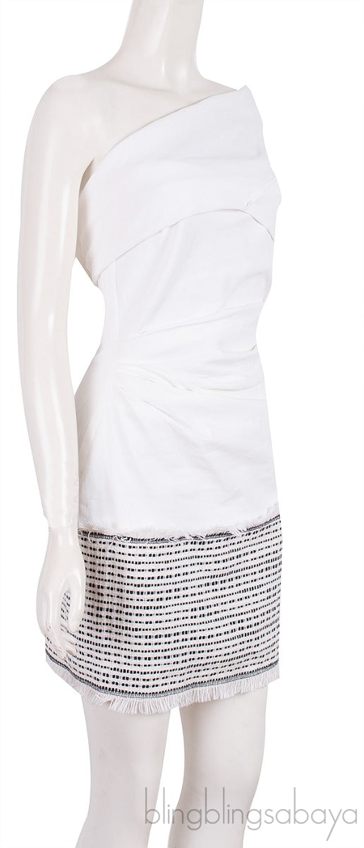 One Shoulder Tweed Mini Dress