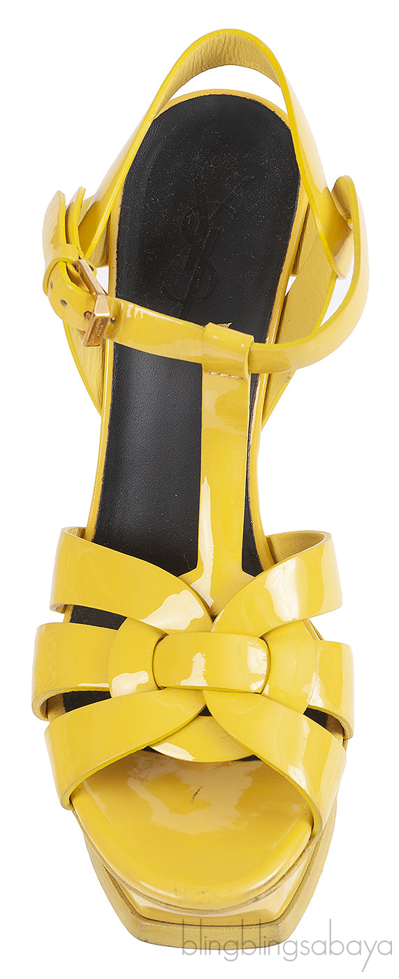 Yves Saint Laurent Patent Yellow Leather Tribute