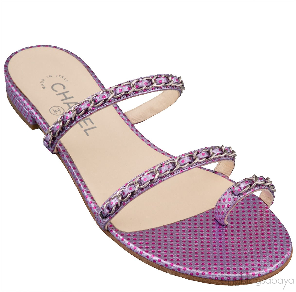 Purple Chain Polkadot Sandals