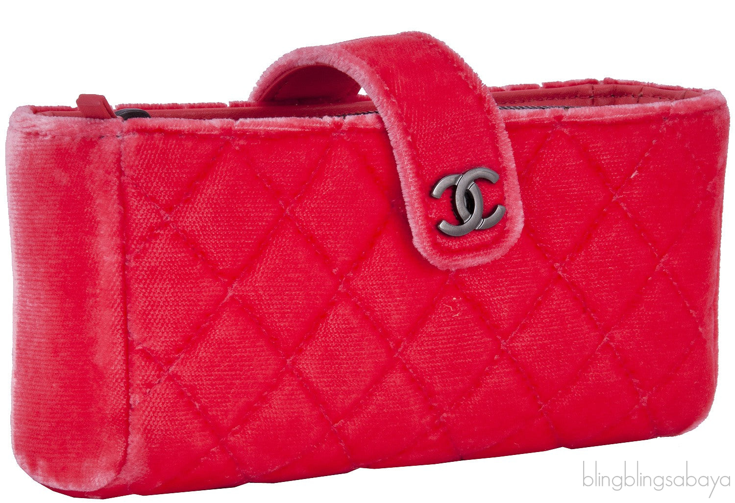 Velvet Orange Small Clutch w/ Chain