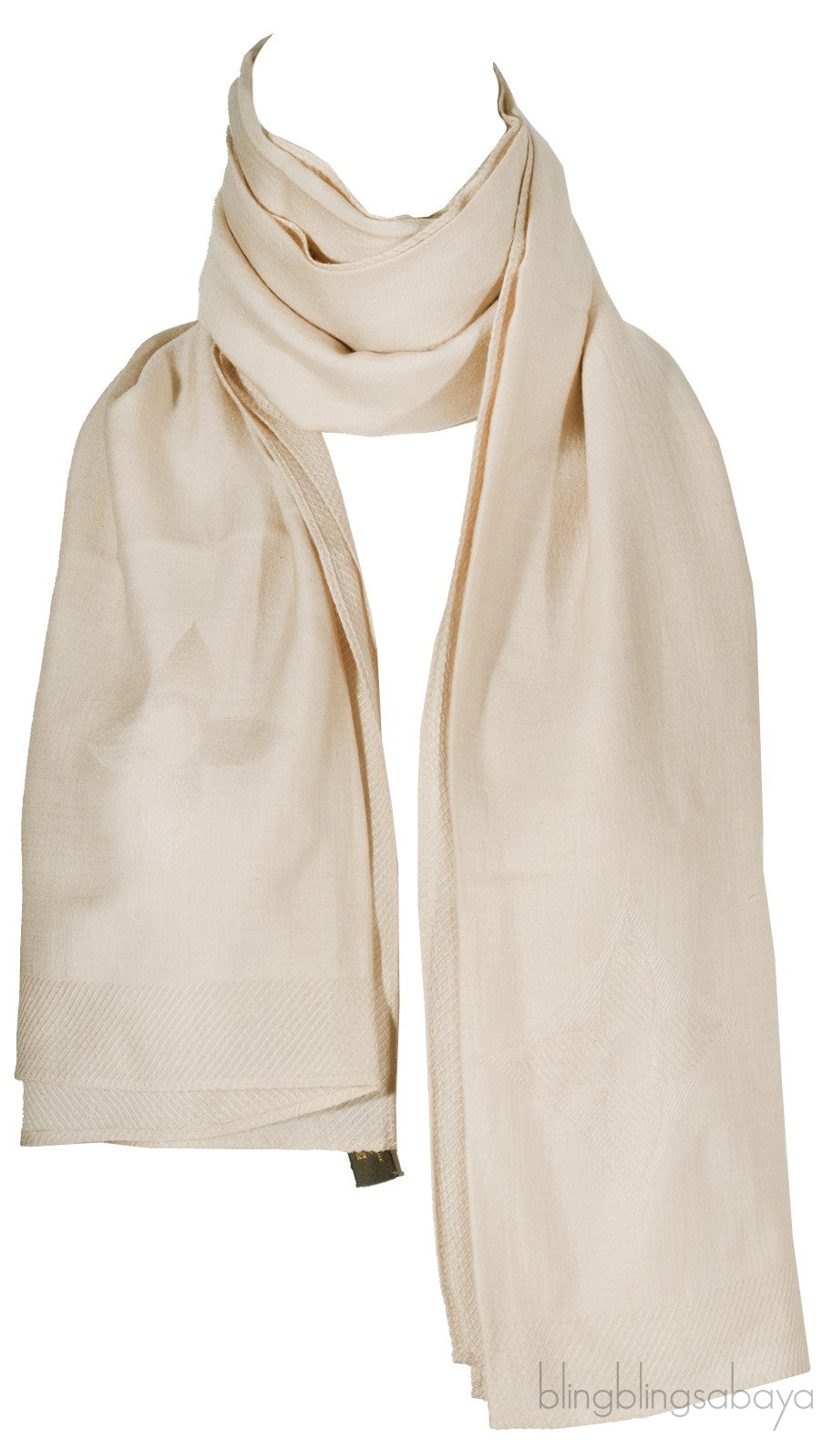 Logomania Beige Cashmere Shawl