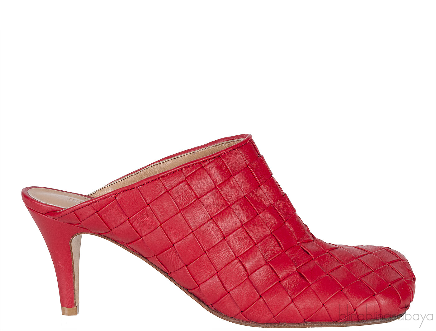 Bottega Veneta Red Bold Intrecciato Mule