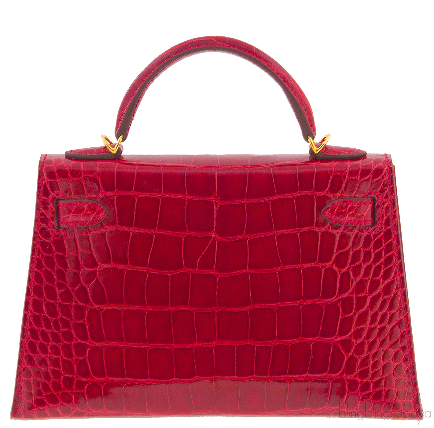 Kelly 20 Red Braise Crocodile GHW