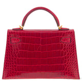 Kelly 20 Red Braise Crocodile GHW