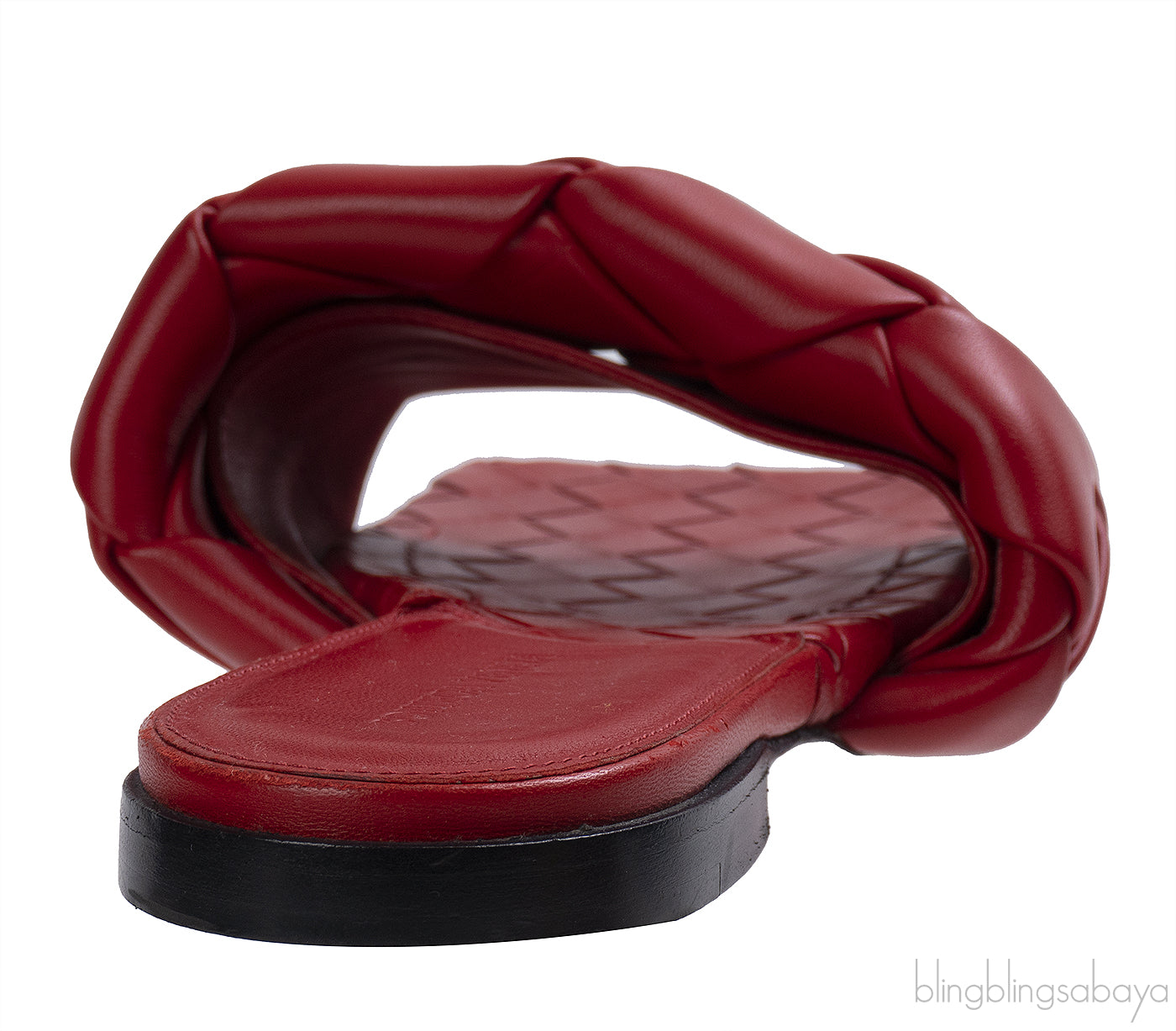 Bottega Veneta Intrecciato Lido Flat Sandals Red