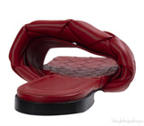 Bottega Veneta Intrecciato Lido Flat Sandals Red