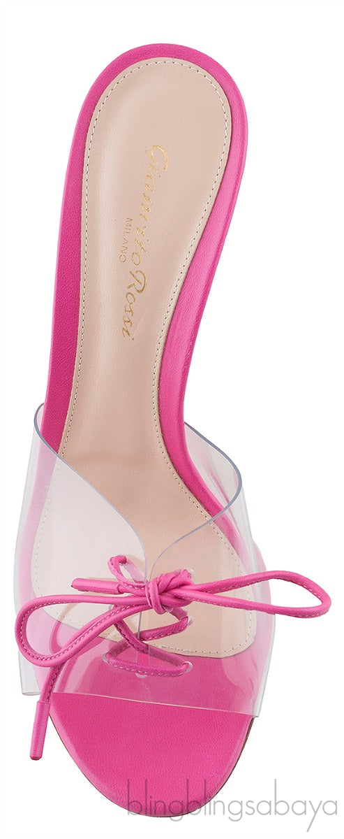 Pink PVC Bow Slide Sandals