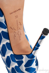 Blue Printed Satin Hangisi Pump