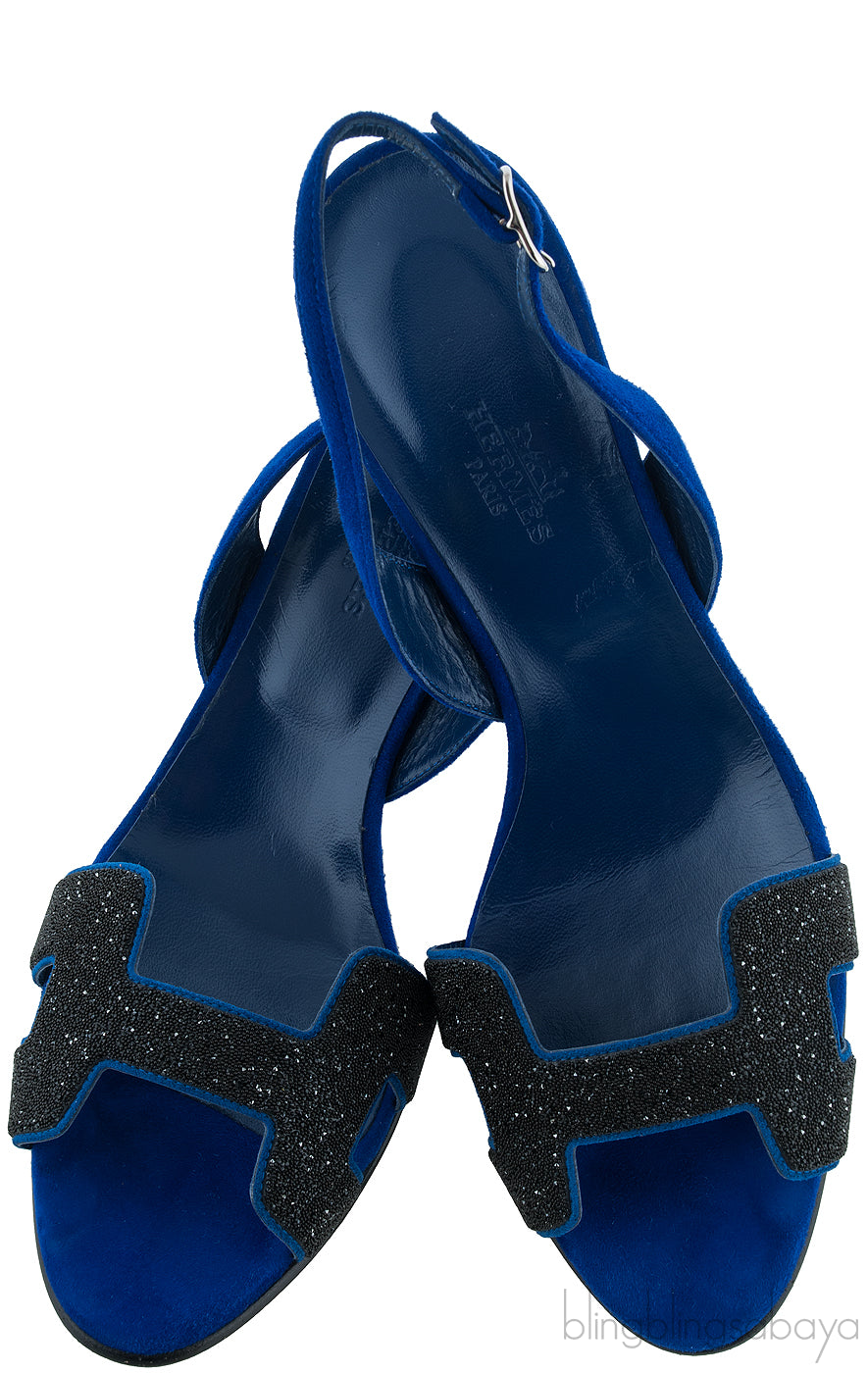 Night 70 Blue Slingback Sandals