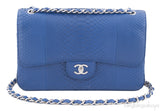 Chanel Classic Blue Python Jumbo Flap Bag