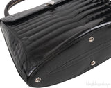 Black Crocodile Top Handle Bag