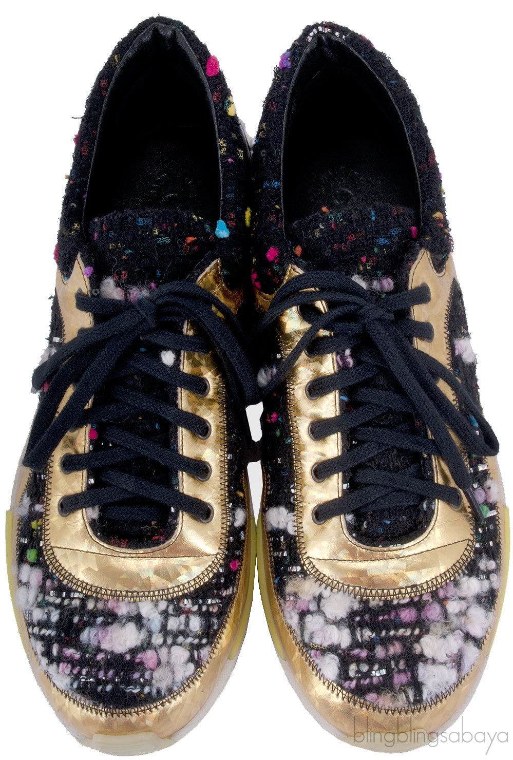 Metallic Gold Boucle Sneakers