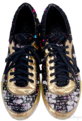 Metallic Gold Boucle Sneakers