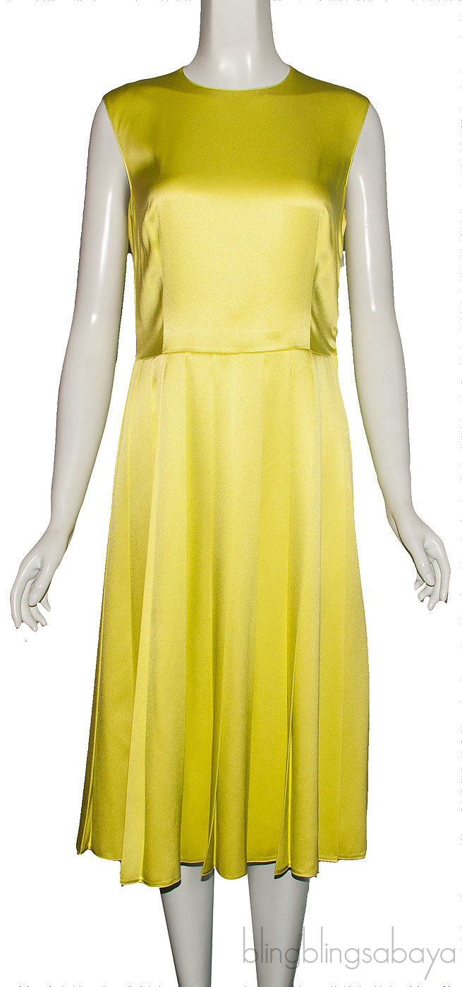 Neon Green Pleated Dress
