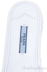 White Croco Print Flats