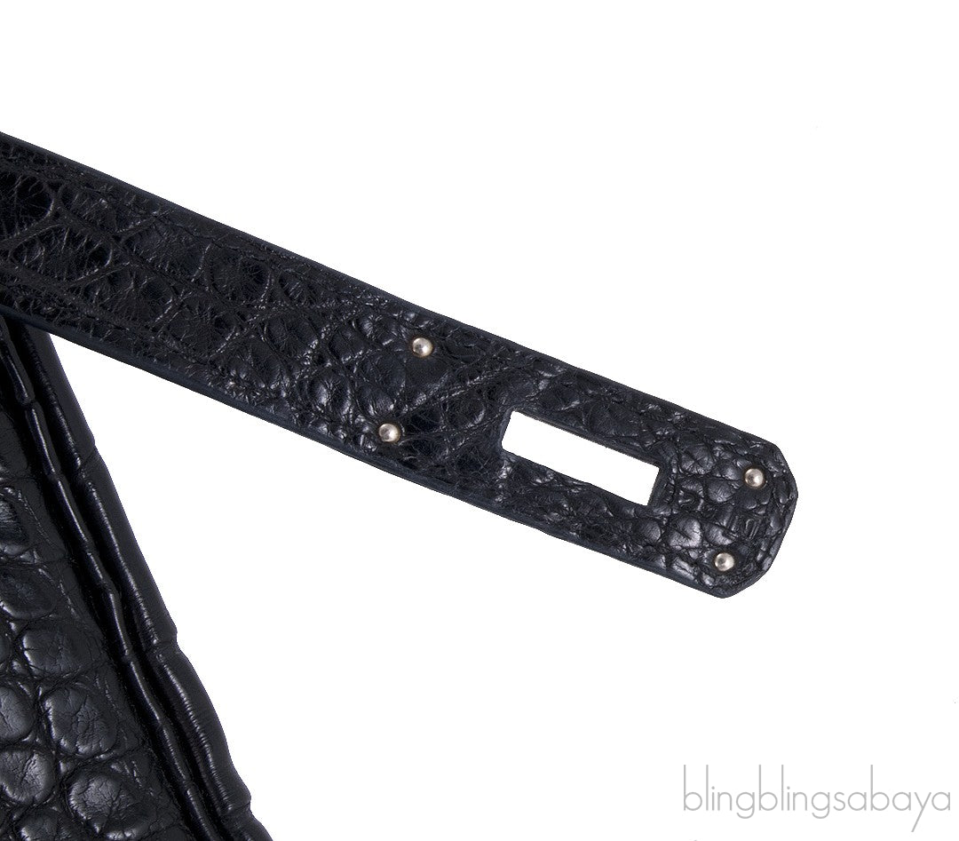 Birkin 35 Black Matte Crocodile PHW
