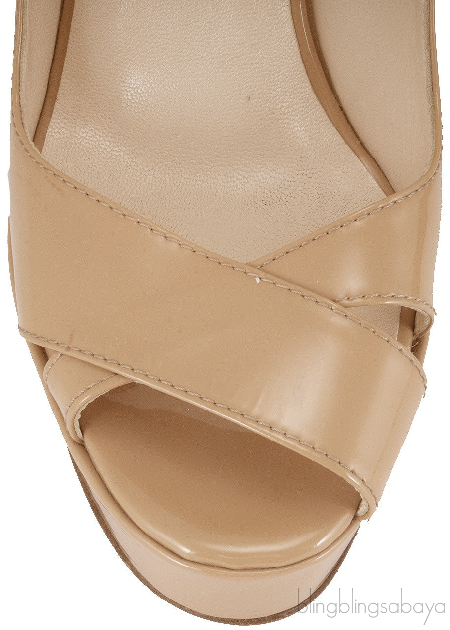 Crisscross Patent Slingback Pump