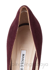 Burgundy Suede Pointed Heels