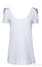 Crystal Emb. White T-shirt