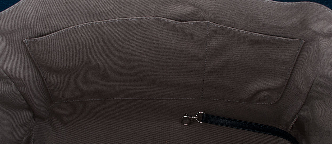 Deauville Large Blue Leather Tote