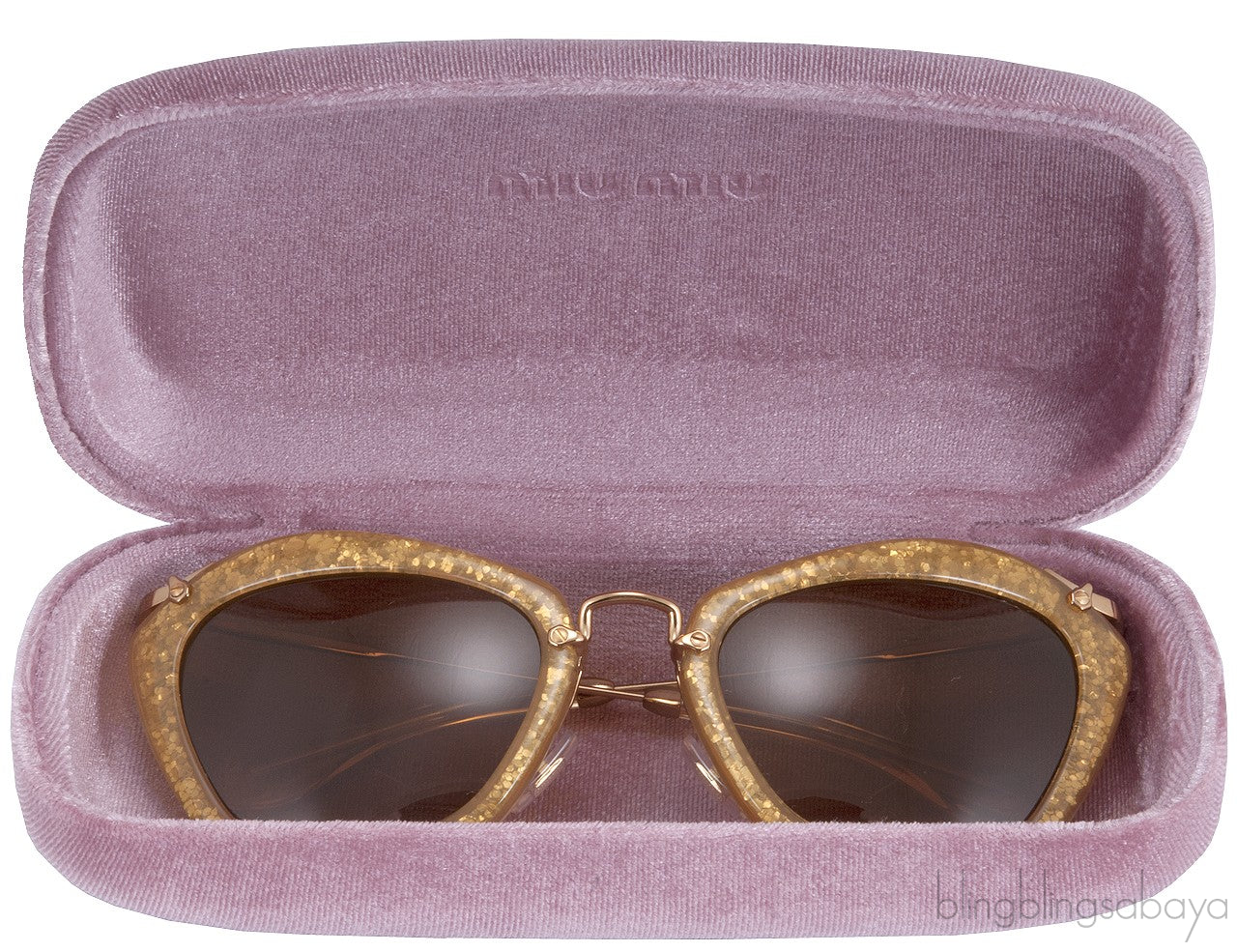 Gold Acetate Glitter Sunglasses