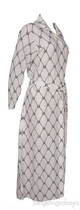 White Robe Printed Dress