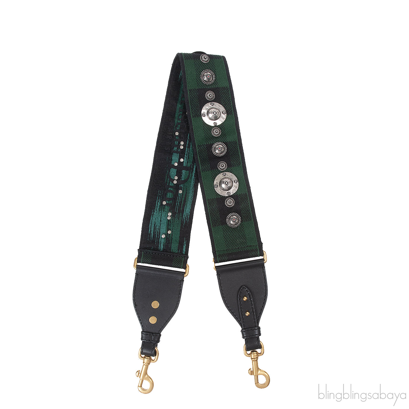 Christian Dior Green Studded Shoulder Strap