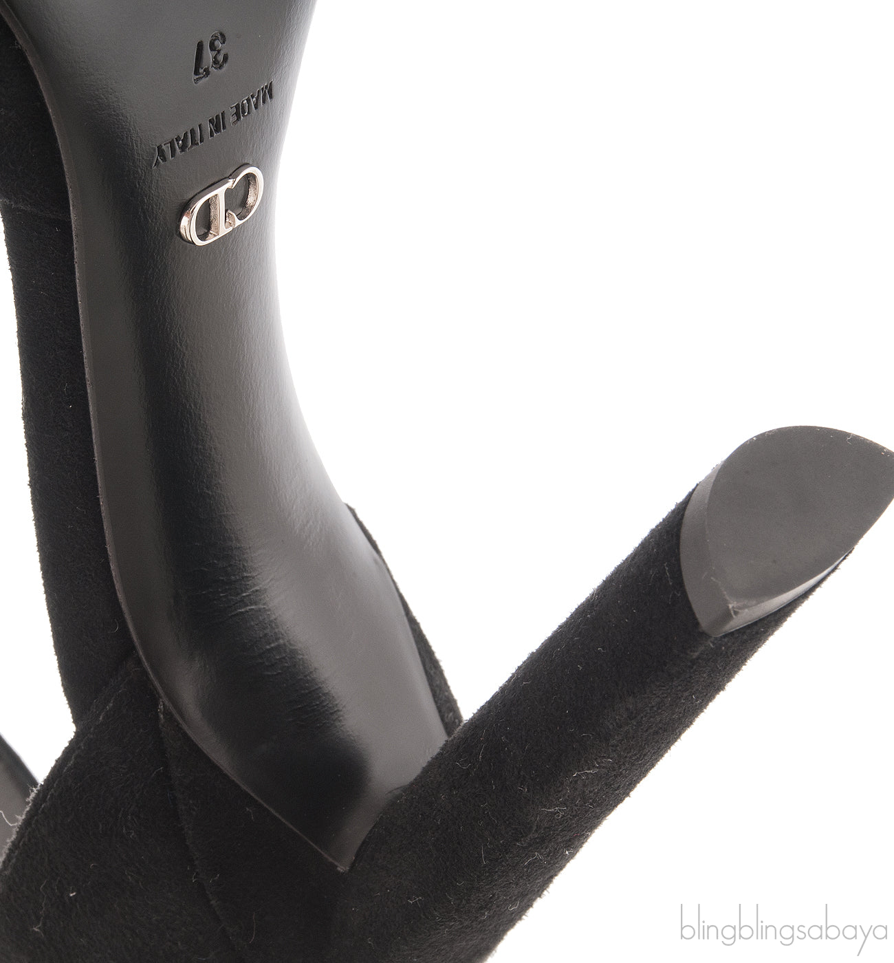Black Suede Pointed Slingback Sandals