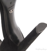 Black Suede Pointed Slingback Sandals