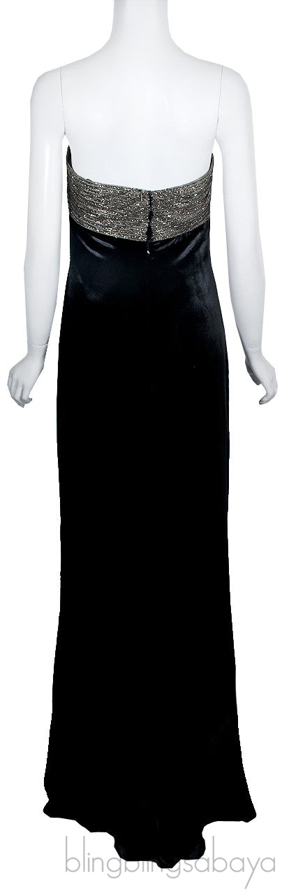 Chain Embellished Velvet Dress