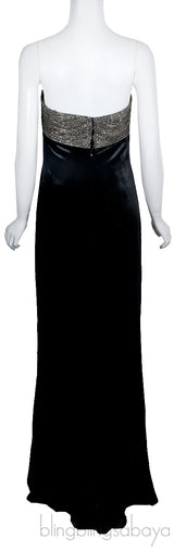 Chain Embellished Velvet Dress