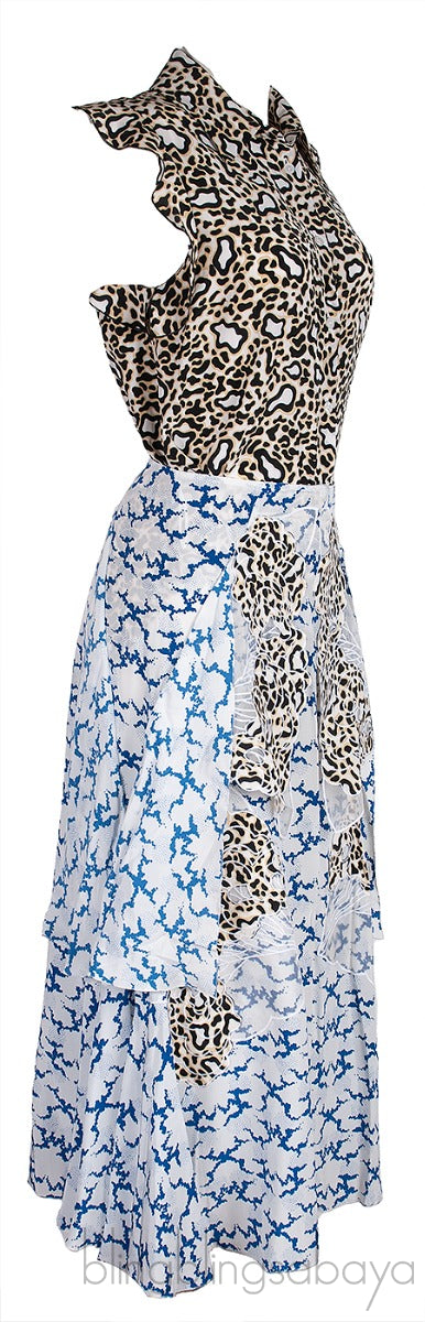Printed Sleeveless Top & Skirt