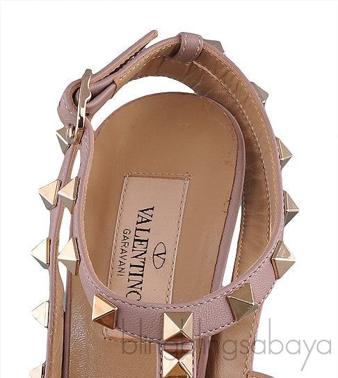 Valentino Garavani Blue Grey Patent Rockstuds Heels