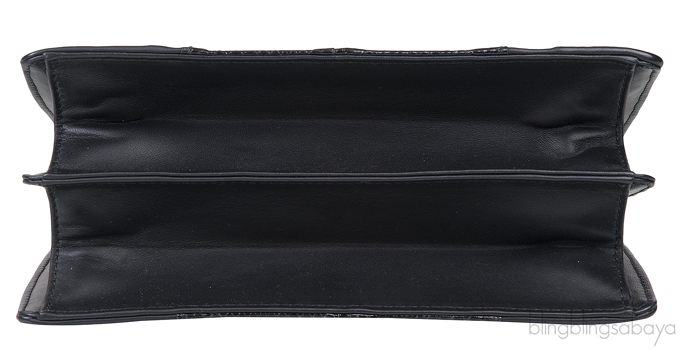 Bottega Veneta Black Intrecciato Leather & Python Handbag