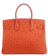 Birkin 30 Orange Ostrich PHW