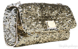 Sequined Leather Shoulder Bag