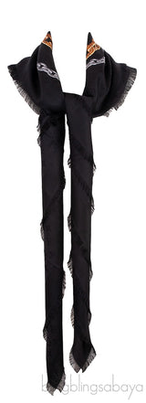 Black Chain Links Monogram Scarf