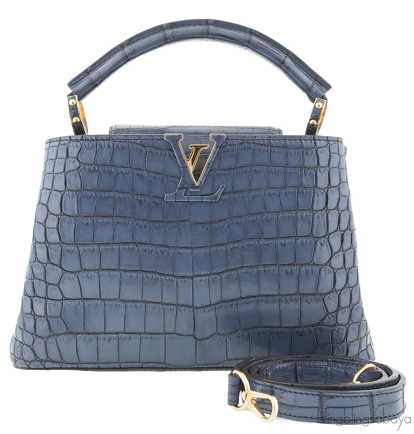 Blue Capucines Crocodile BB