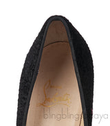 Christian Louboutin Maggie 140 Black Nappa & Pony Heels