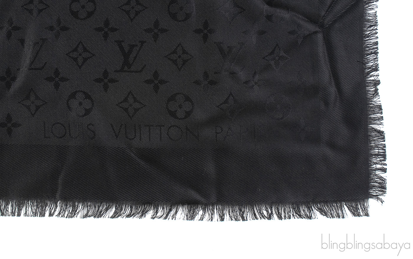 Black Classique Monogram Shawl