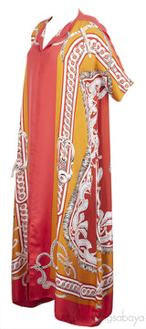 Hermes Silk Printed Multicolor Caftan Dress