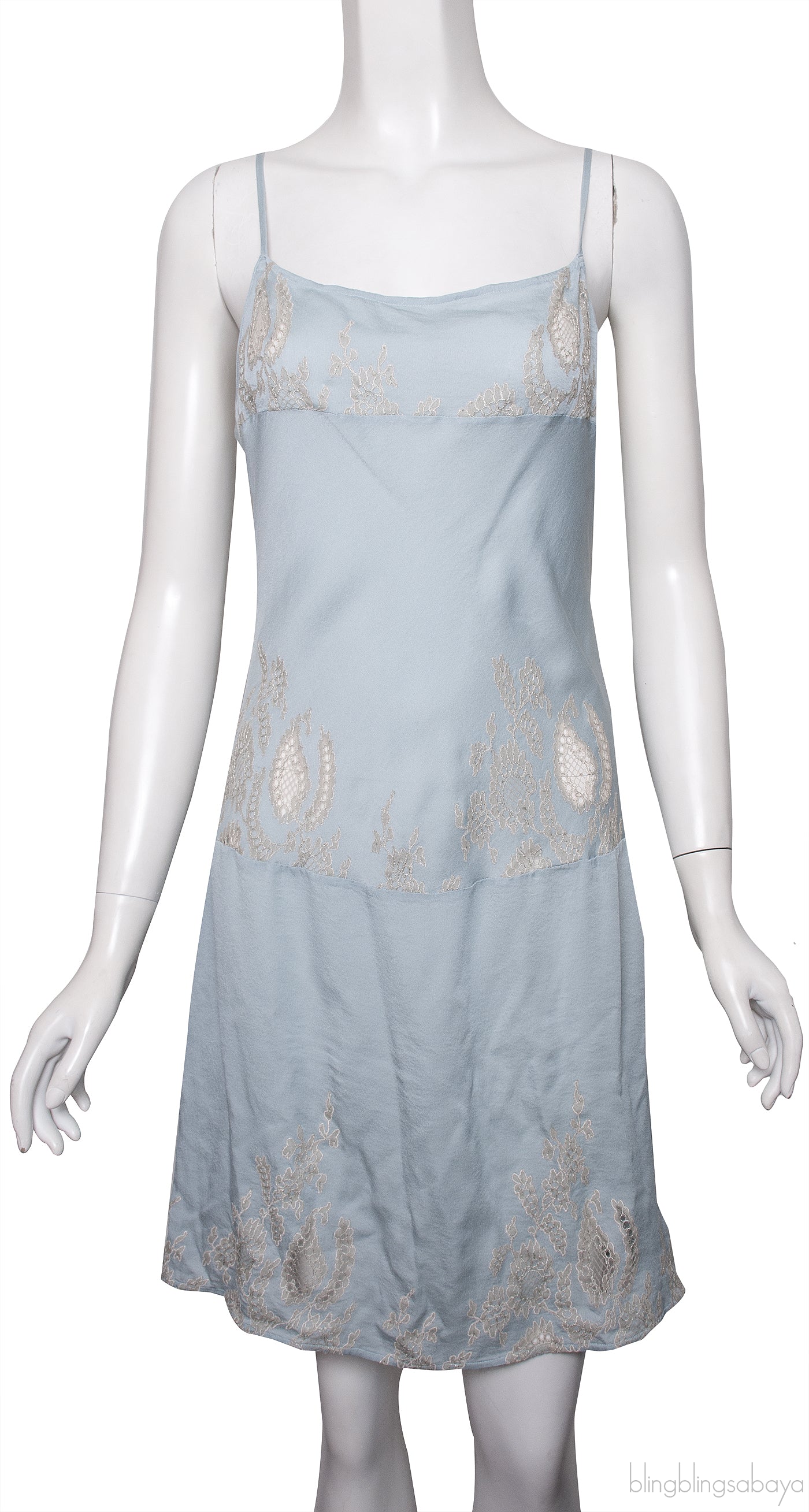 Blue Grey Silk Chemise