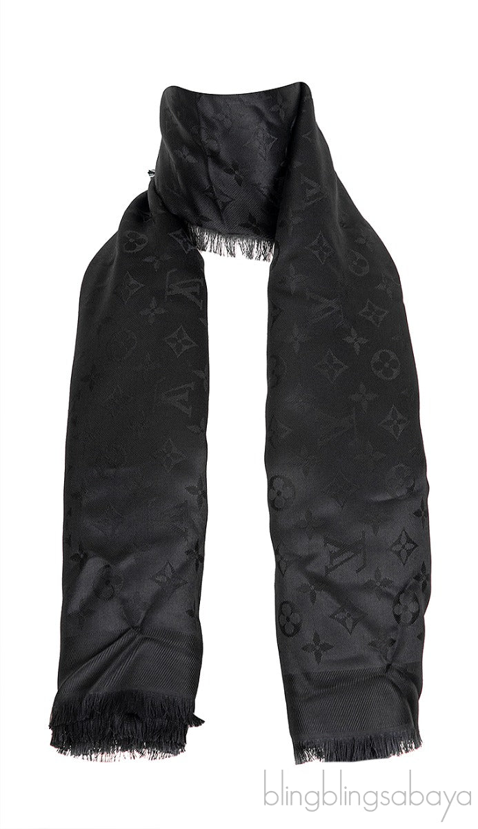 Black Classique Monogram Shawl