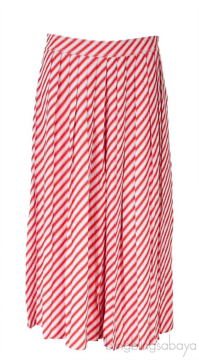 Wide Leg Red & White Trouser