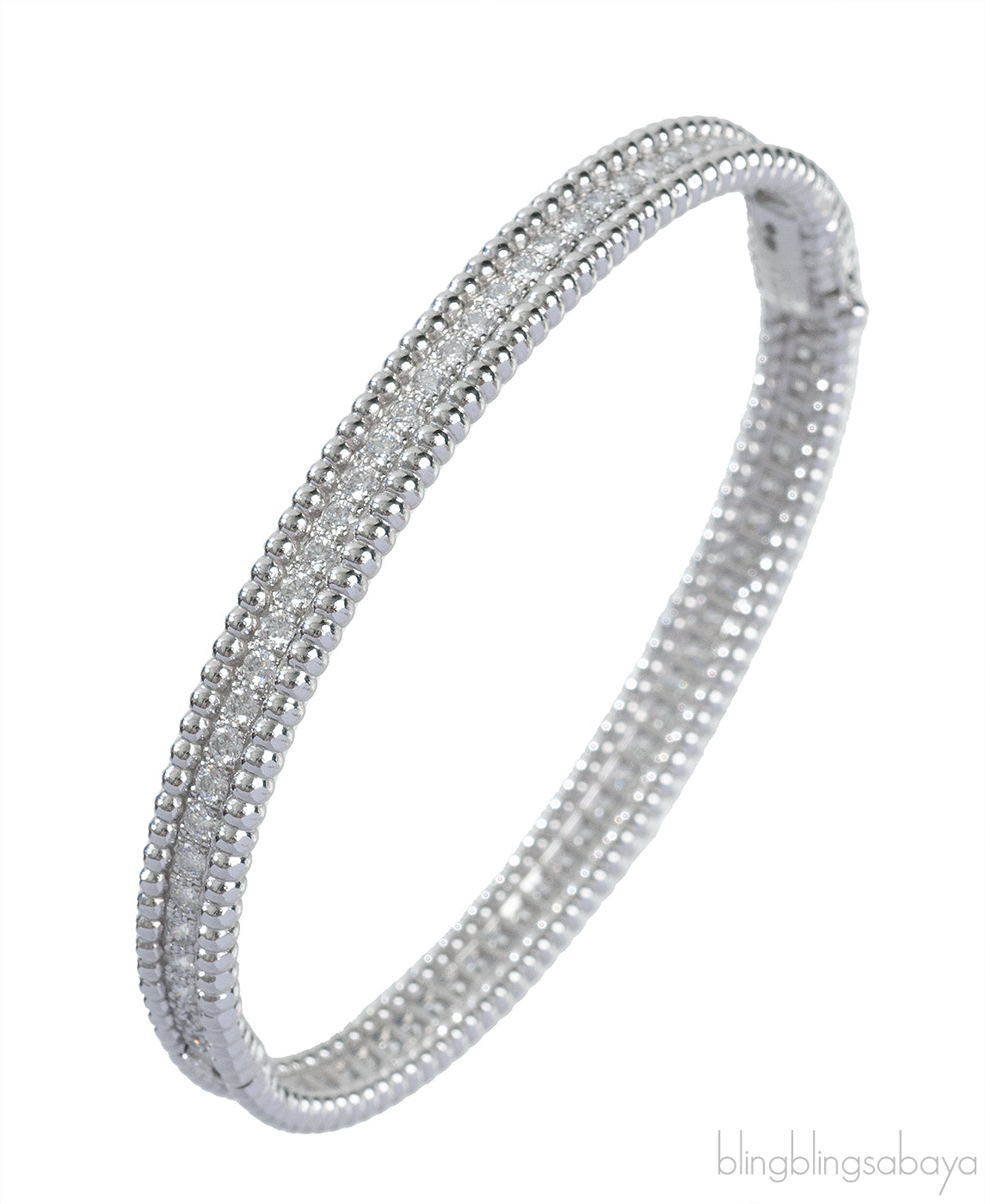 Perlee Diamond White Gold Bracelet One Row