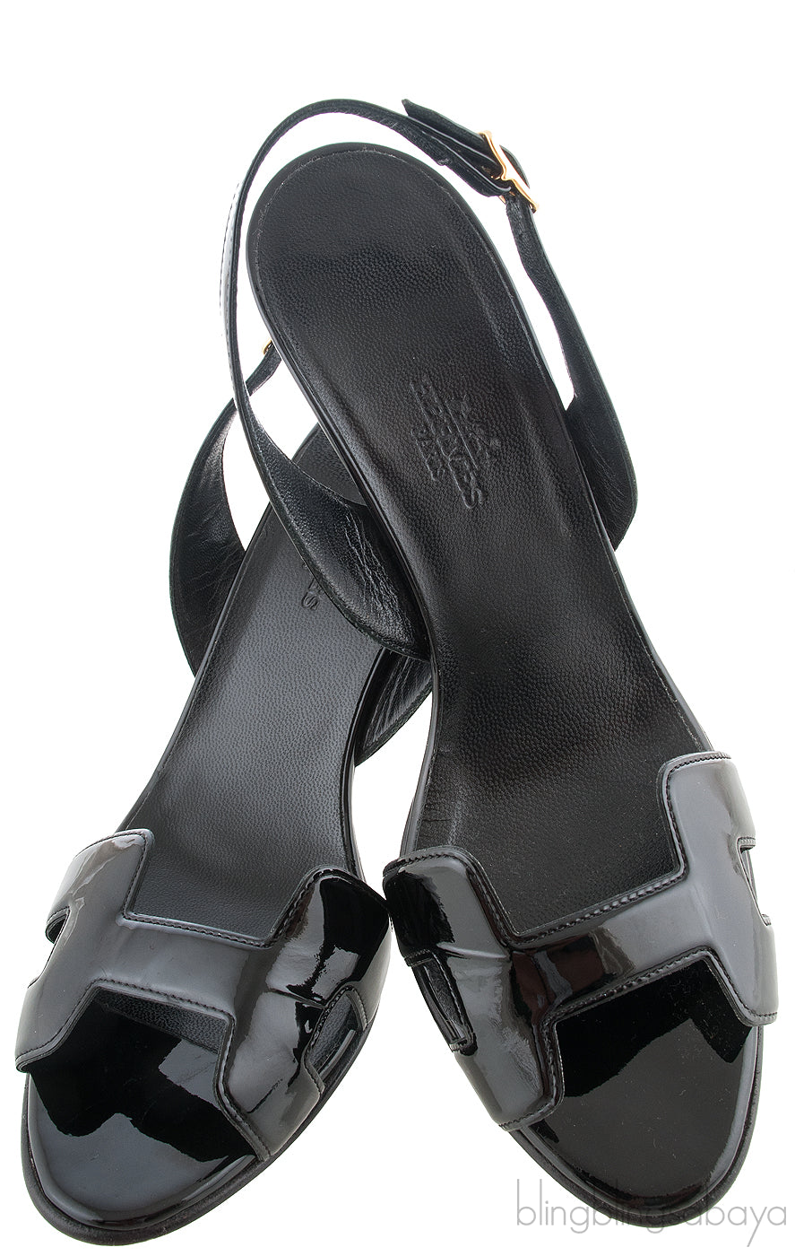 H night 90 Black Patent Heels
