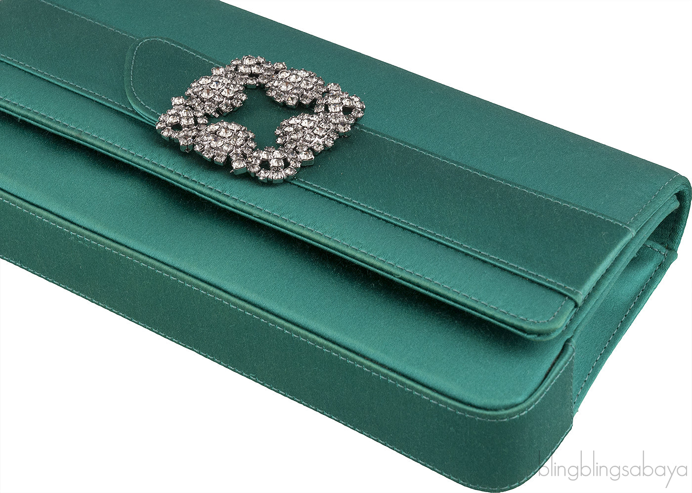 Gothisi Emerald Green Satin Clutch