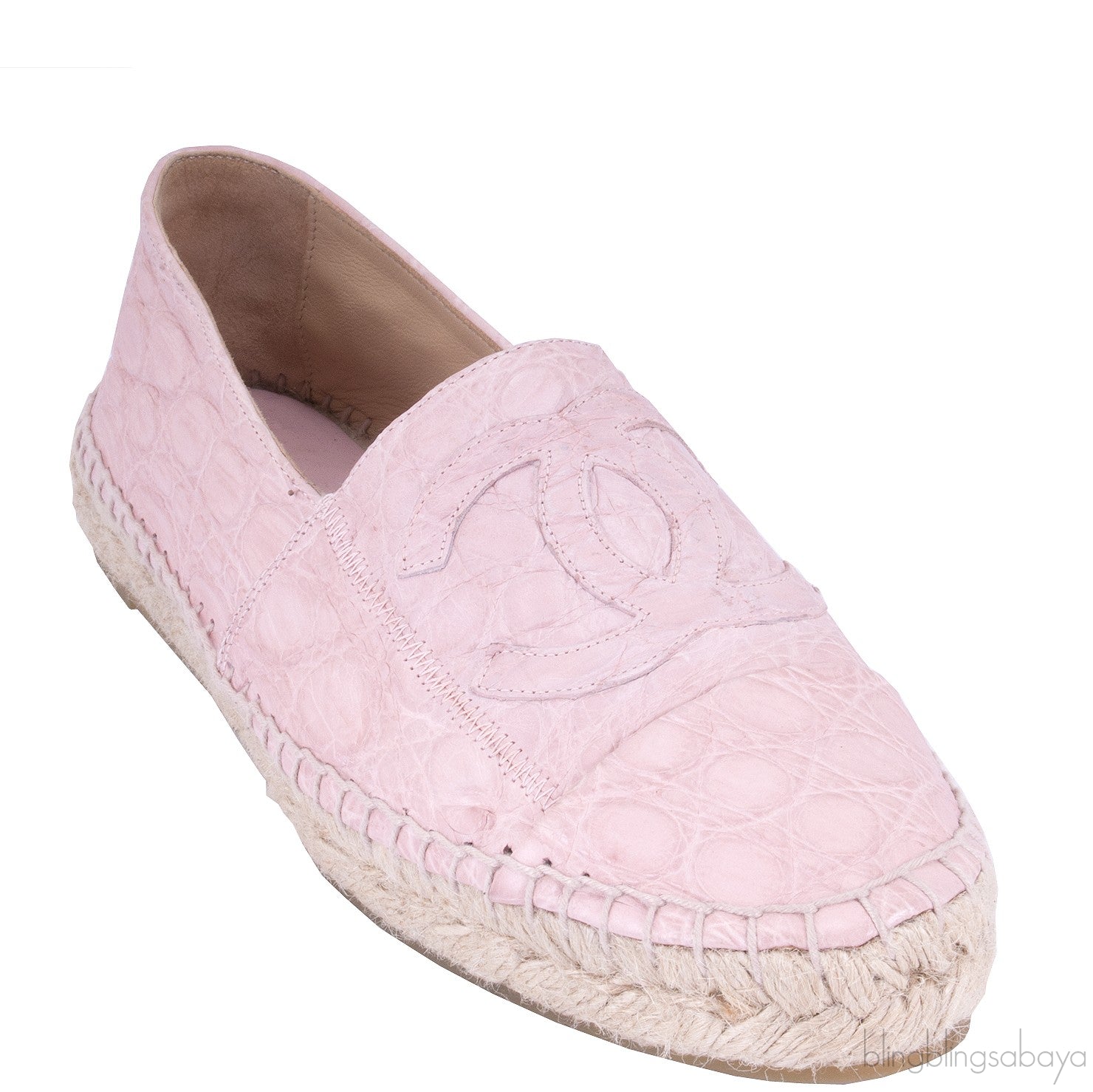 Pink Crocodile Espadrille